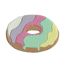 Stickdatei - Bunter Regenbogen Donut